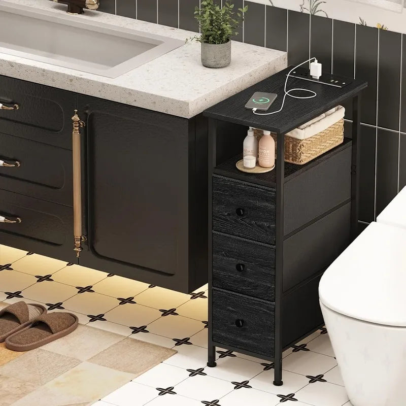 Slim Nightstand with charging station