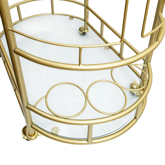 Bar Cart with Glass Shelves