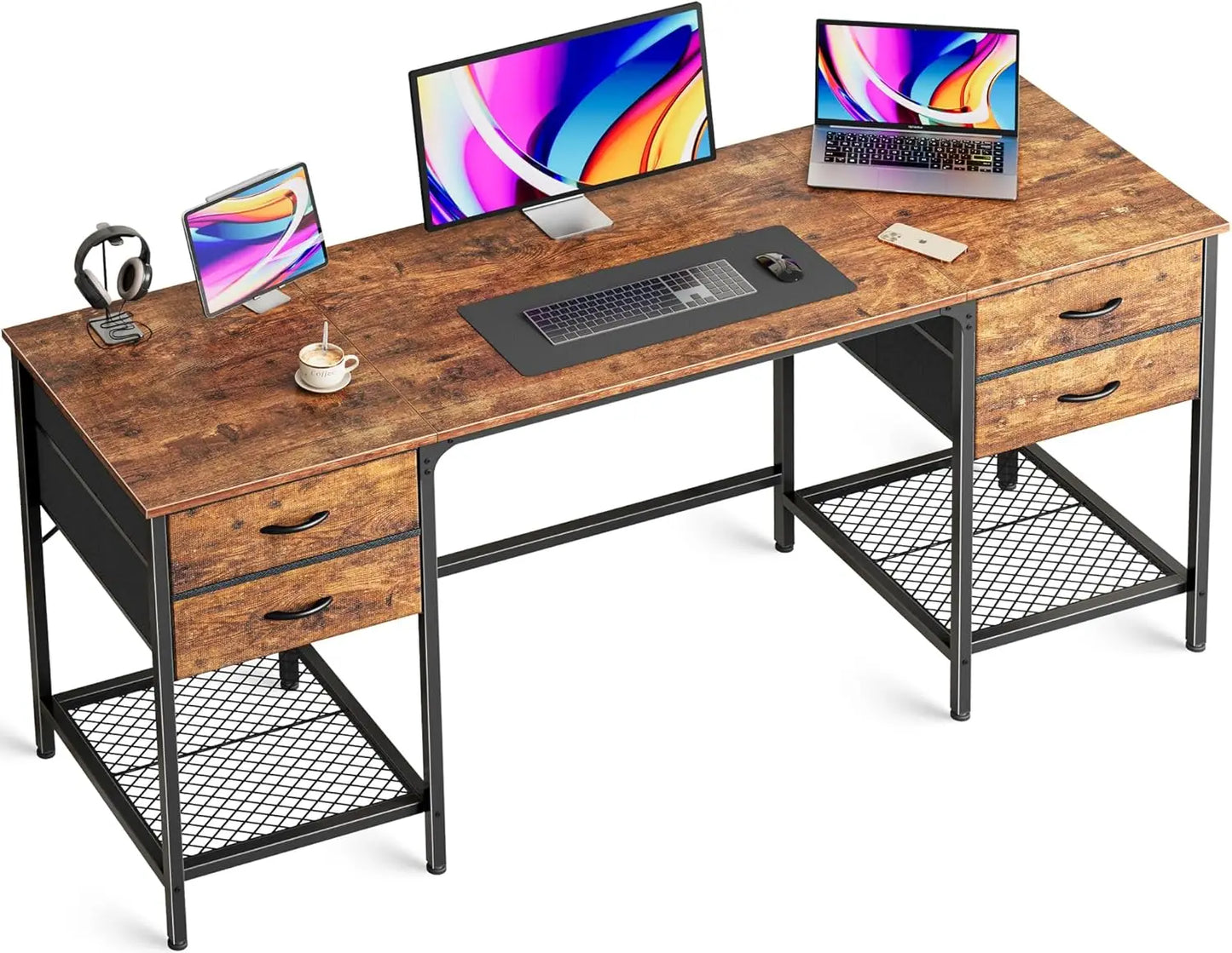 Computer Desk with 4 Drawers