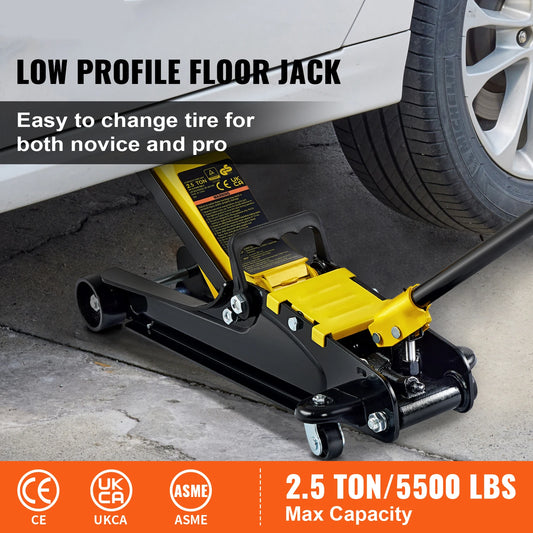2.5T Low Profile hydraulic Floor Jack, Single Piston Lift Pump