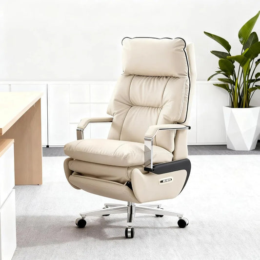 Electric Recline Executive Home Office Chair with Footrest & Massage