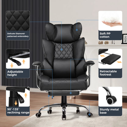 Big and tall Ergonomic Office Chair with Footrest