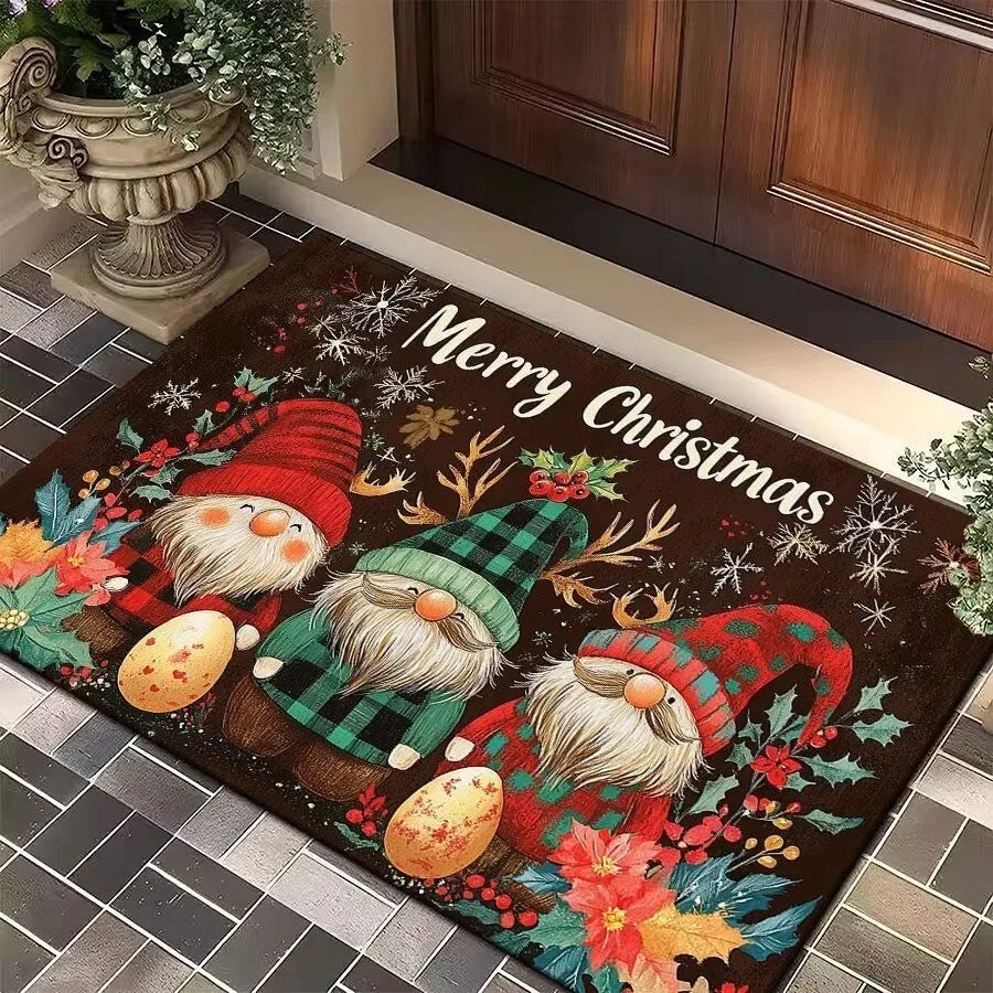 Christmas Entry Door Floor Mat, Festive Decorations