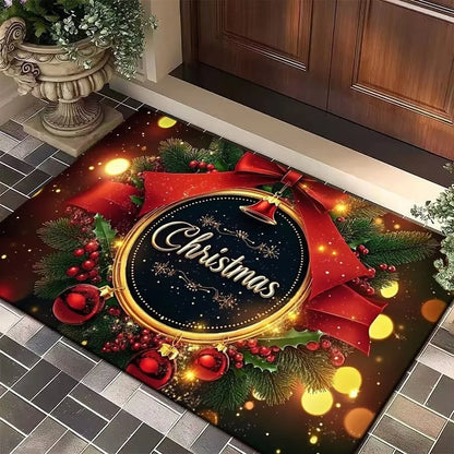 Christmas Entry Door Floor Mat, Festive Decorations