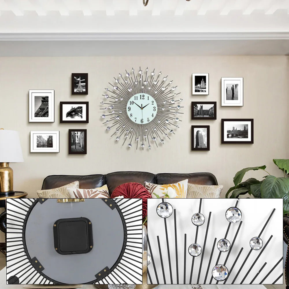 Metal Sunburst Wall Clock