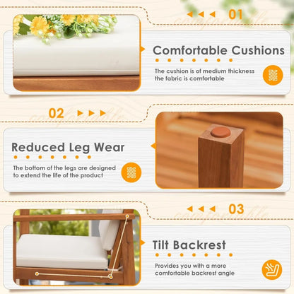 4 Piece Bistro Patio Furniture Outdoor Chair Set