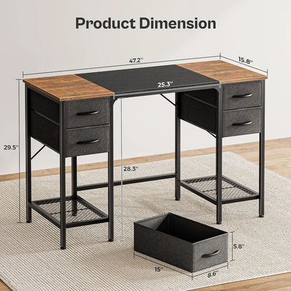 Computer Desk with 4 Drawers