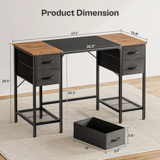 Computer Desk with 4 Drawers