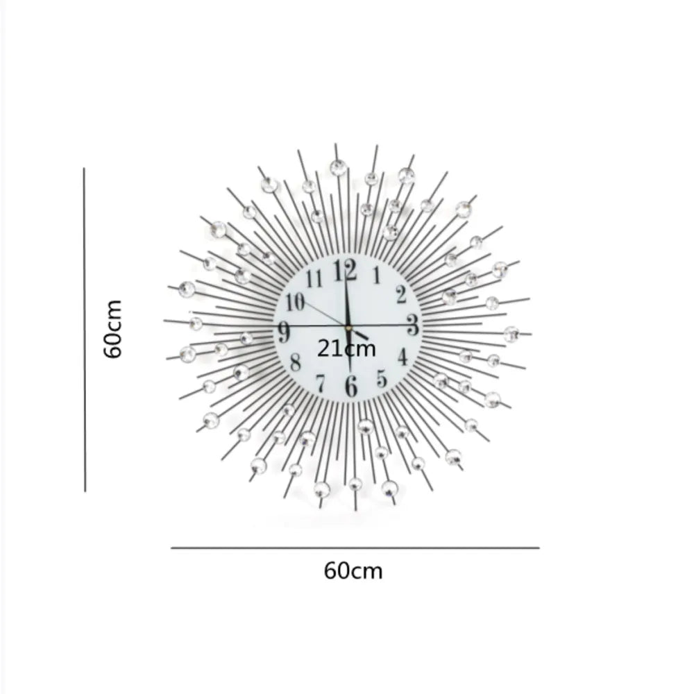 Metal Sunburst Wall Clock