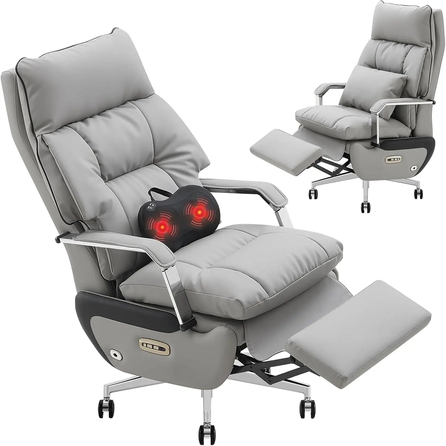 Electric Recline Executive Home Office Chair with Footrest & Massage