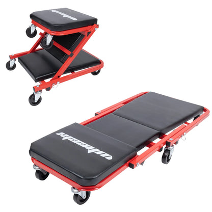 3-in-1 Rolling, Foldable Garage Chair
