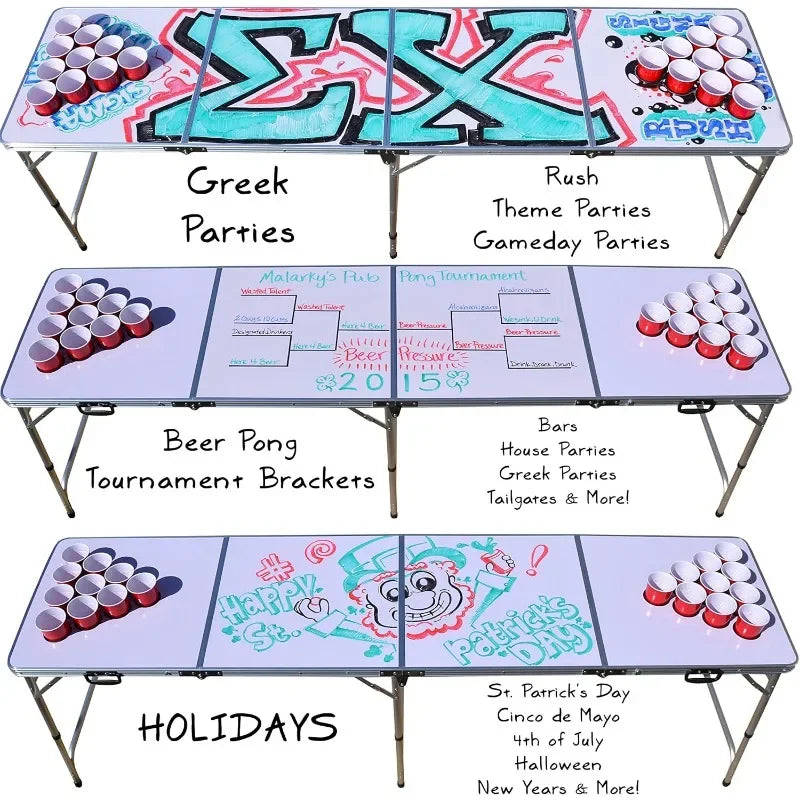8' Portable Beer Pong/Tailgate Table