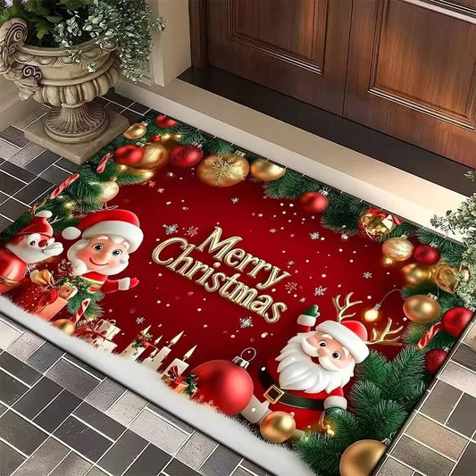 Christmas Entry Door Floor Mat, Festive Decorations
