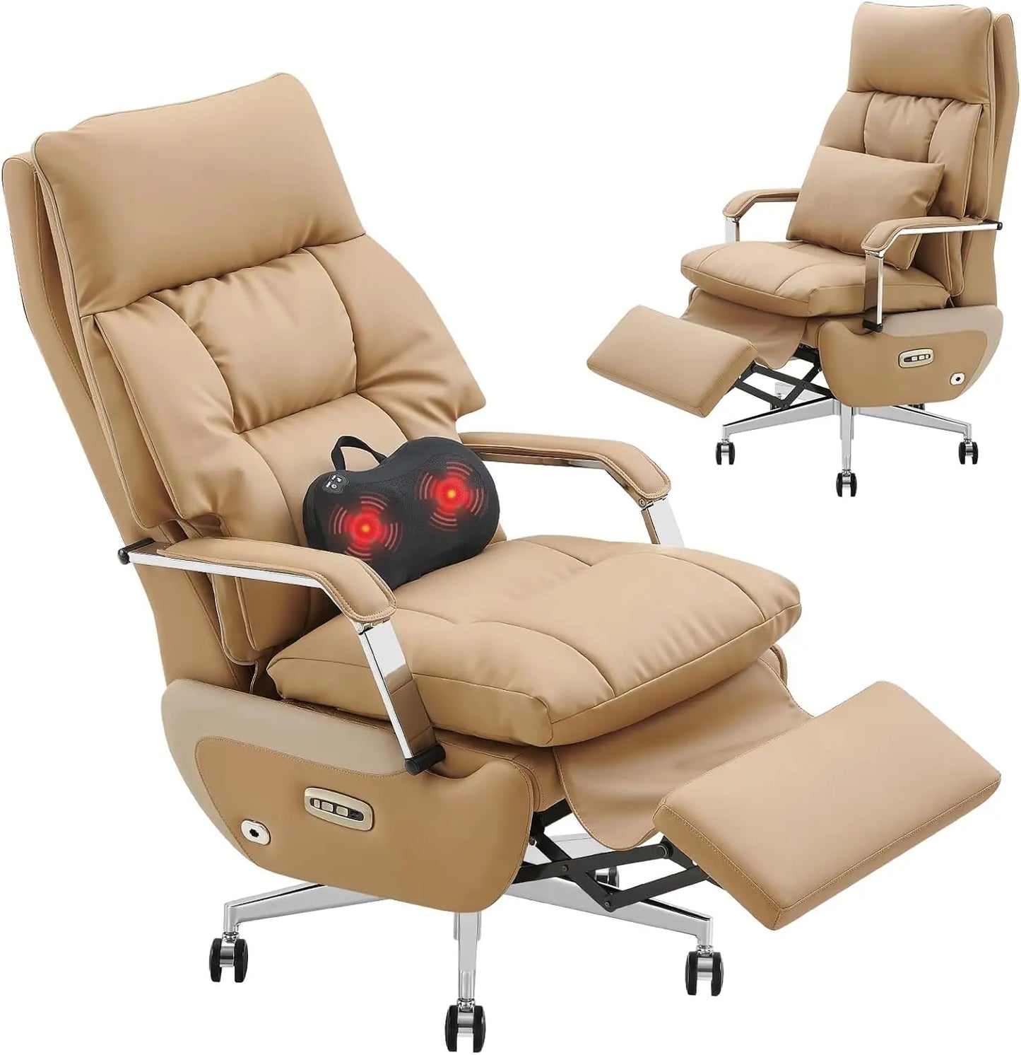 Electric Recline Executive Home Office Chair with Footrest & Massage