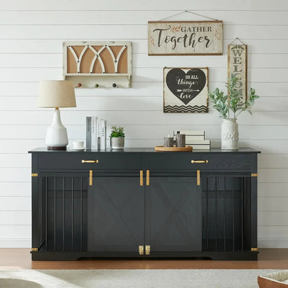 Dog Kennel Furniture with Drawers and Divider