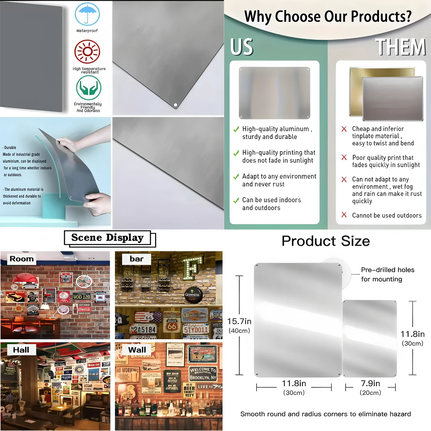 Hard Work, Metal Tin Sign