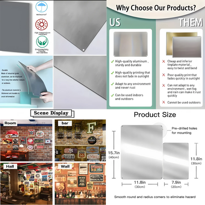 Hard Work, Metal Tin Sign