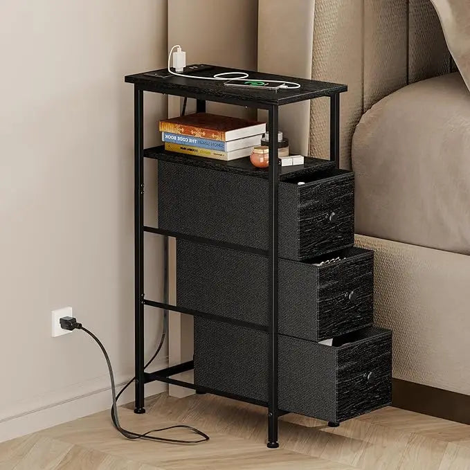 Slim Nightstand with charging station