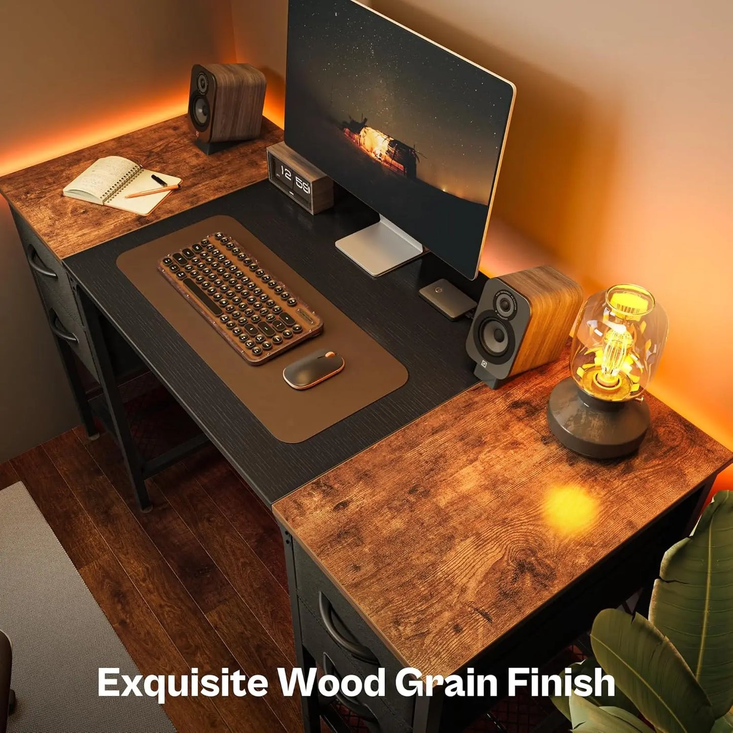 Computer Desk with 4 Drawers