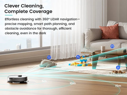 Lefant M3 Max Robot Vacuum, Robot Vacuum and Mop, 20000Pa Suction, Anti-Tangle Brushes, Dual Spinning Mop, Auto Mop Washing