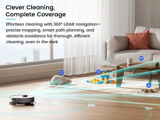 Lefant M3 Max Robot Vacuum, Robot Vacuum and Mop, 20000Pa Suction, Anti-Tangle Brushes, Dual Spinning Mop, Auto Mop Washing