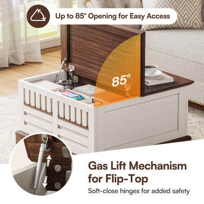 Farmhouse Lift Top Coffee Table with Large Hidden Storage