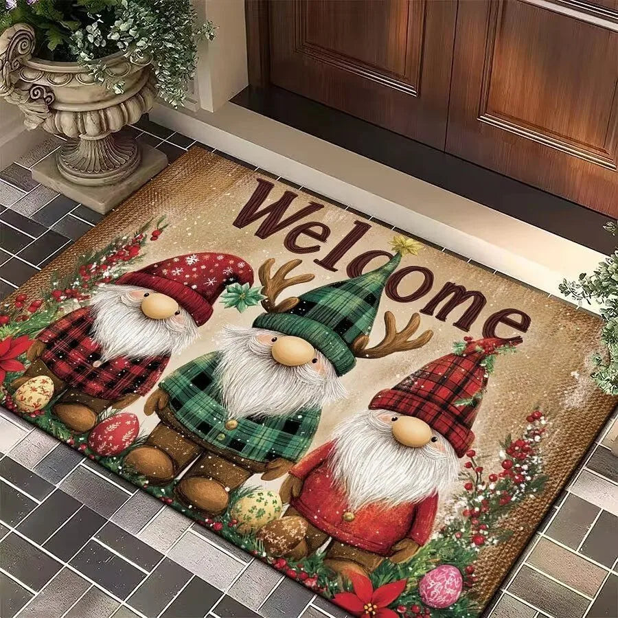 Christmas Entry Door Floor Mat, Festive Decorations