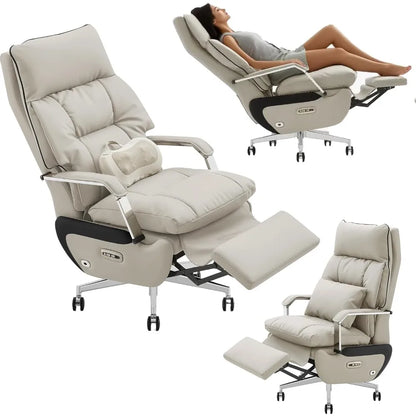 Electric Recline Executive Home Office Chair with Footrest & Massage