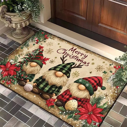 Christmas Entry Door Floor Mat, Festive Decorations