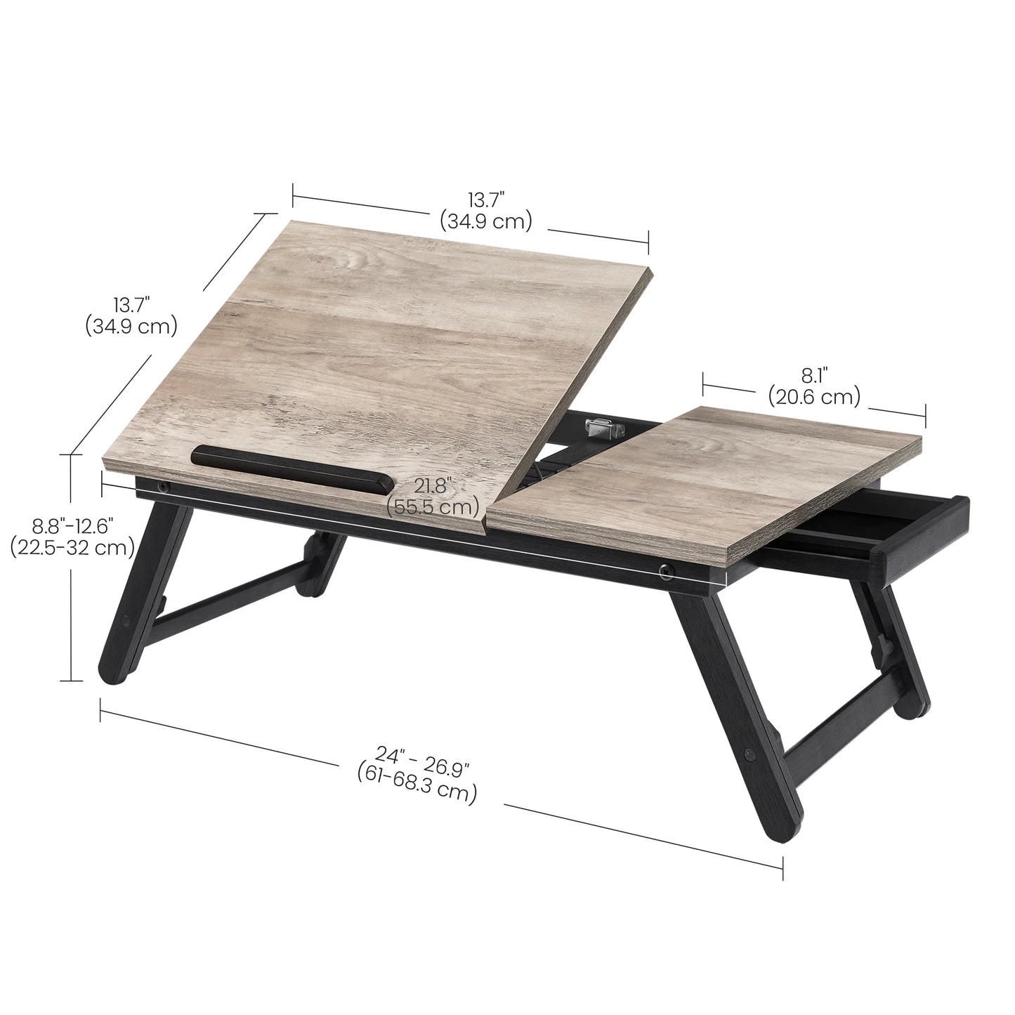 Desk for Bed or Sofa with Tilting Top