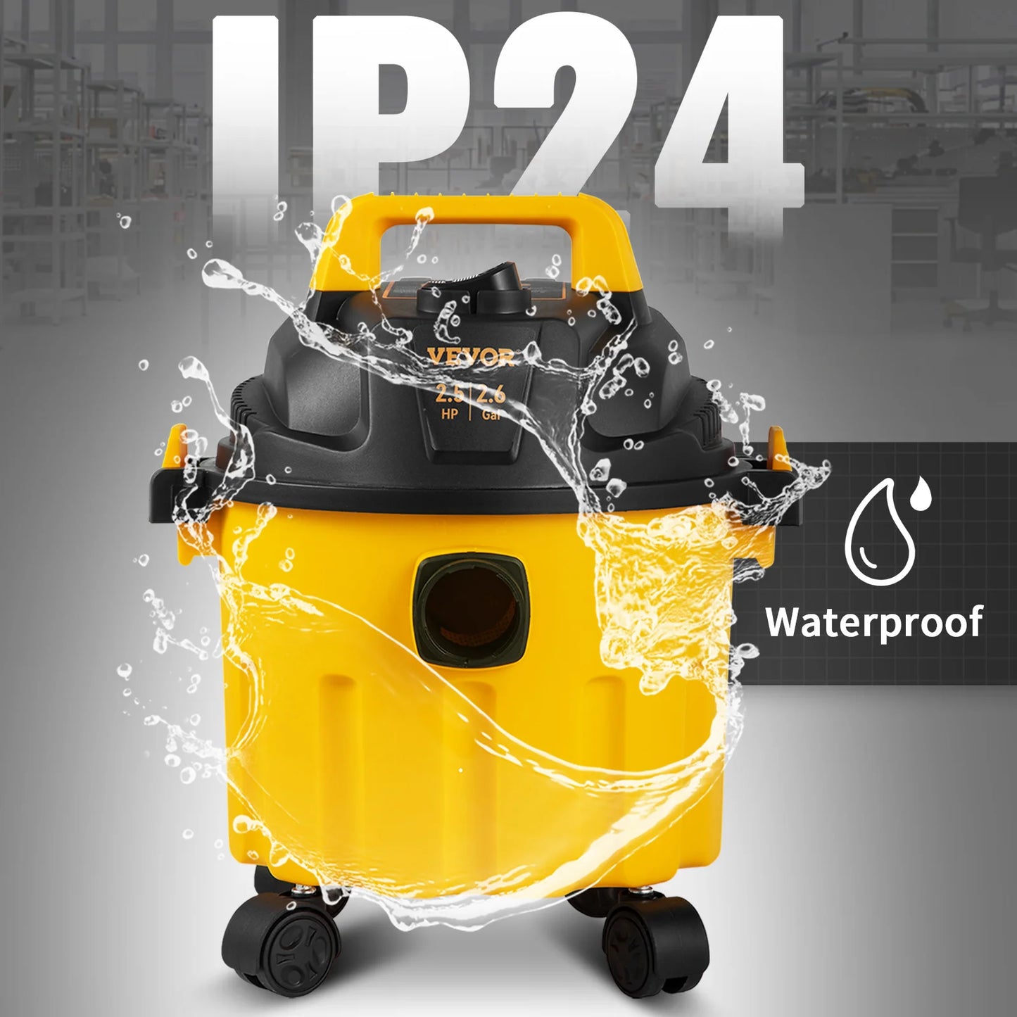 Wet Dry Vac 2.6 Gallon 2.5 Peak HP