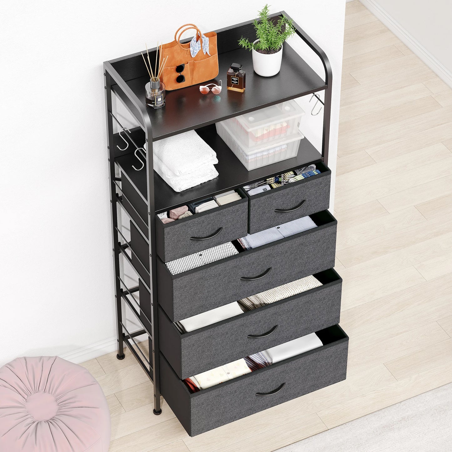 Dresser Steel Frame Fabric Drawers