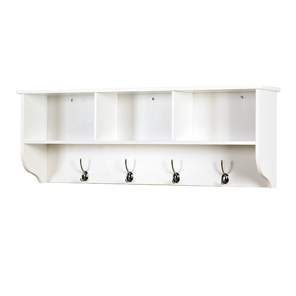Hanging Coat Rack with Shelves