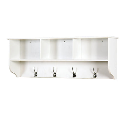 Hanging Coat Rack with Shelves