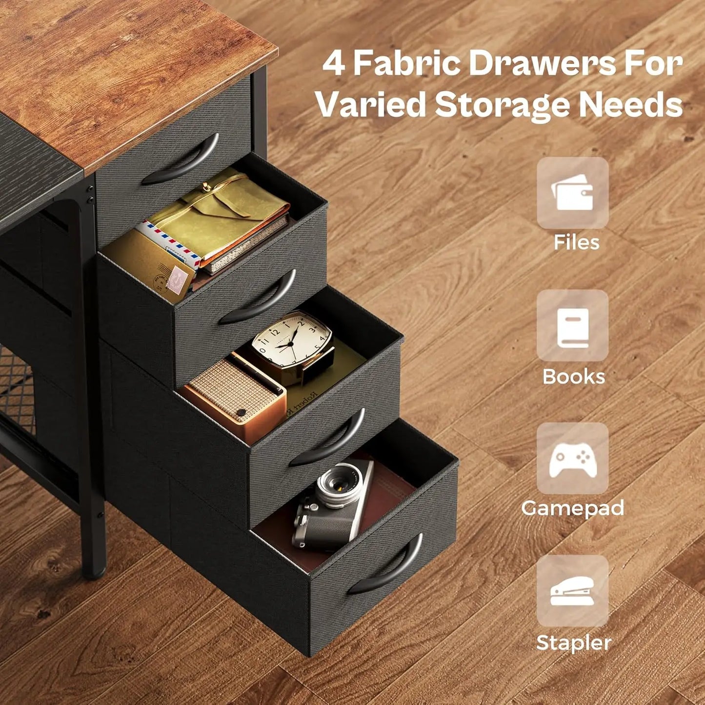 Computer Desk with 4 Drawers