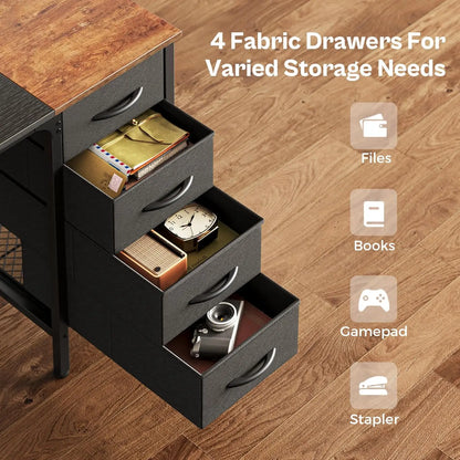 Computer Desk with 4 Drawers