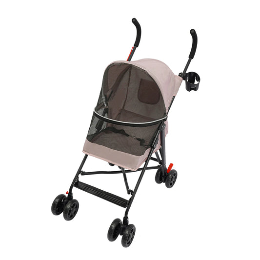 Lightweight Foldable Puppy Stroller with 360° Wheels, 22lbs Capacity